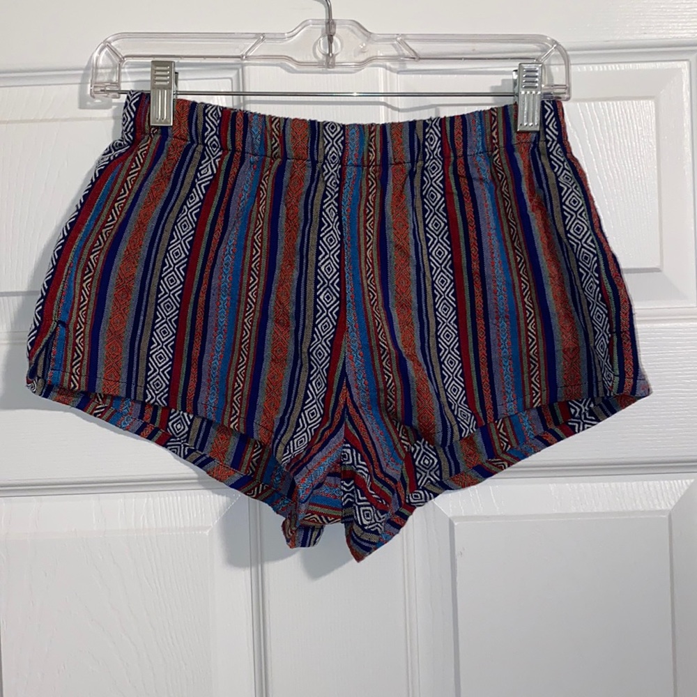 Multi color tribal print shorts